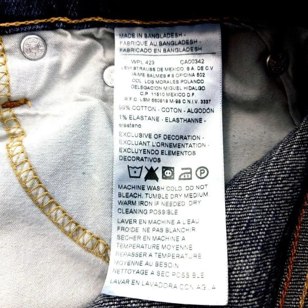 Levi's Signature Athletic Denim‎ Cotton Denim Low Rise Whiskers Blue Jeans 30/29